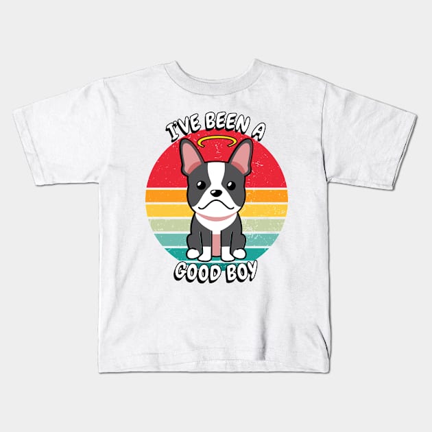 Cute frenchie dog is a good boy Kids T-Shirt by Pet Station